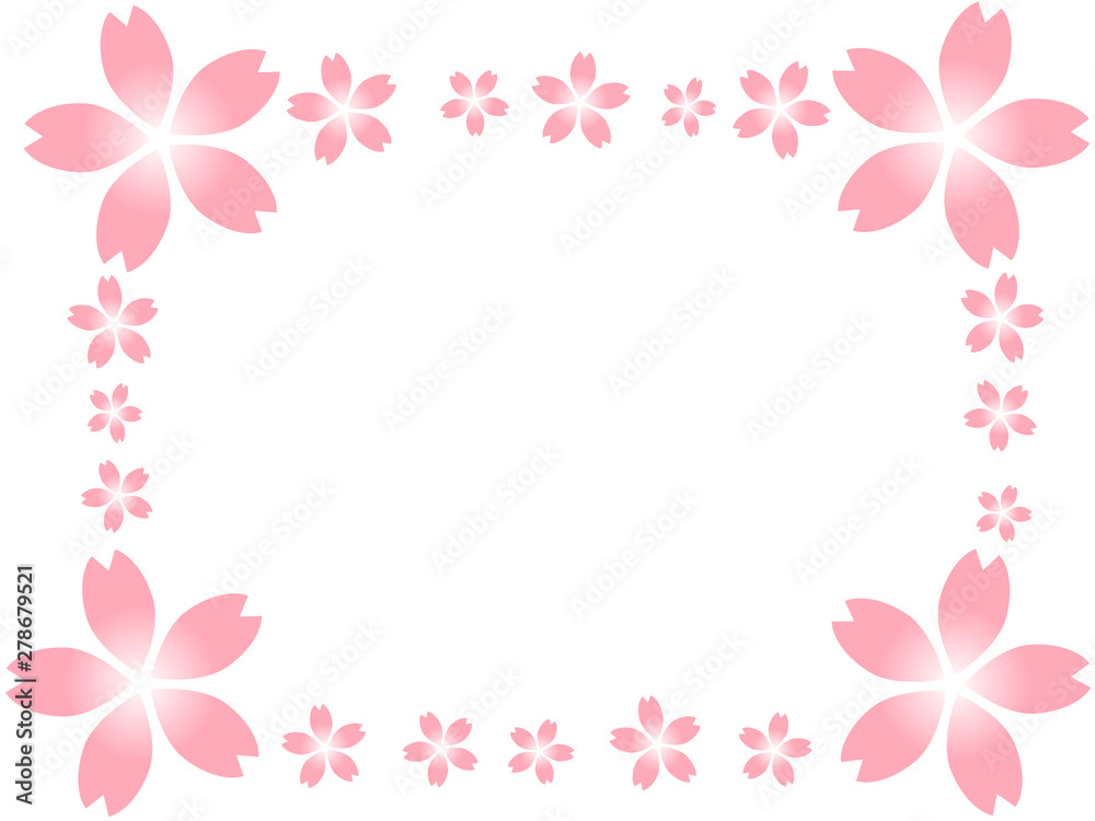 Pink Cherry blossom frame, vector illustration