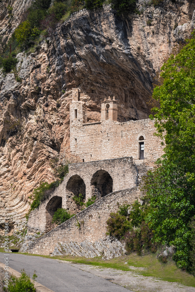 Cottanello (Rieti, Italy) - A very small and charming medieval village with stone hermitage on the Rieti hills, Sabina area, Lazio region, central Italy.