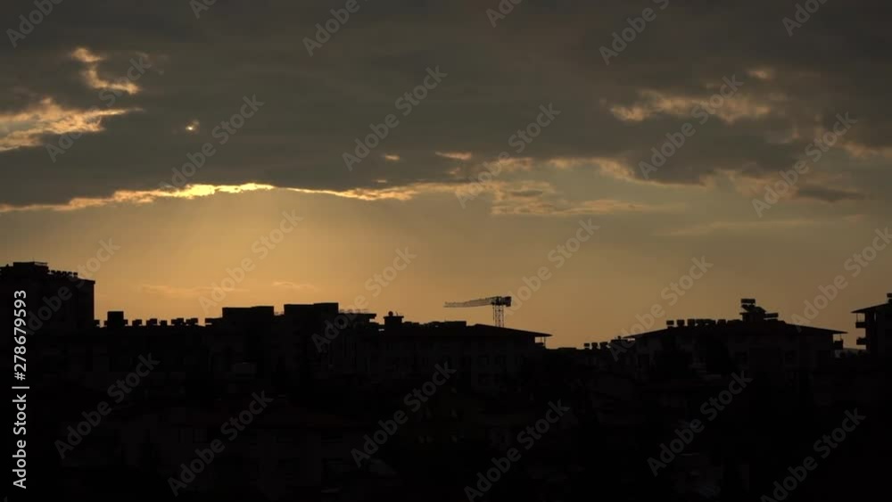 Sunrise in the city, Shades of the buildings Sunrise in the city, Shades of the buildings