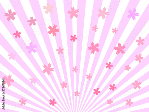 Sunburst pattern and cherry blossoms
