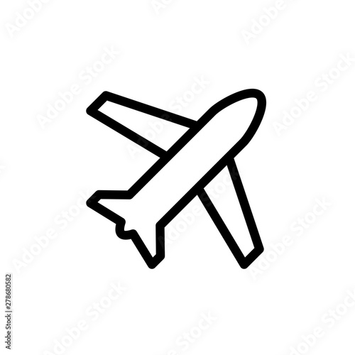 flat transportation plane line icon symbol sign, logo template, vector, eps 10