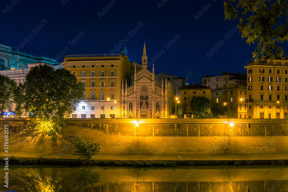 Fototapeta premium Sacred Heart Church of the Suffrage cathedral at night