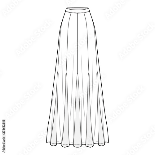 SKIRT fashion flat sketch template