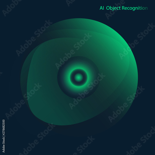 Artificial intelligence design concept. Scanning eye