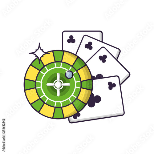 casino roulette game with poker cards