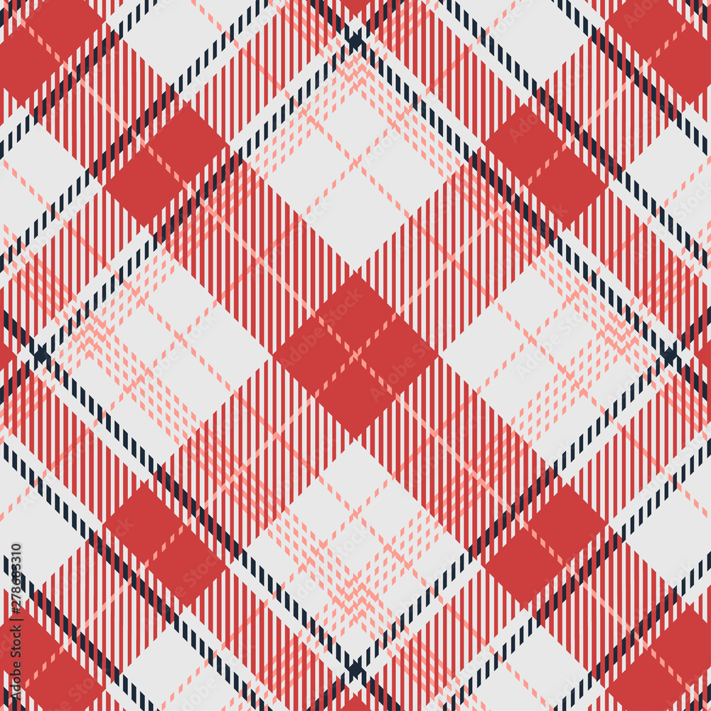 Tartan Pattern in Red and White . Texture for plaid, tablecloths, clothes, shirts, dresses, paper, bedding, blankets, quilts and other textile products. Vector illustration EPS 10 Tartan Pattern in Red and White . Texture for plaid, tablecloths, clothes, shirts, dresses, paper, bedding, blankets, quilts and other textile products. Vector illustration EPS 10