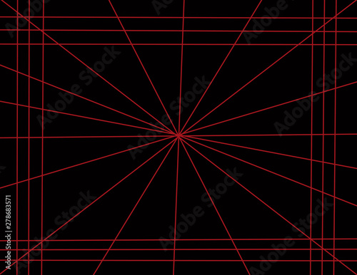 laser rays on black background, security signaling 