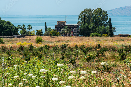 Capernaum, Israel, May 18 2019 : Capharnaum The Town Of Jesus at the shore of the Sea of Galilee