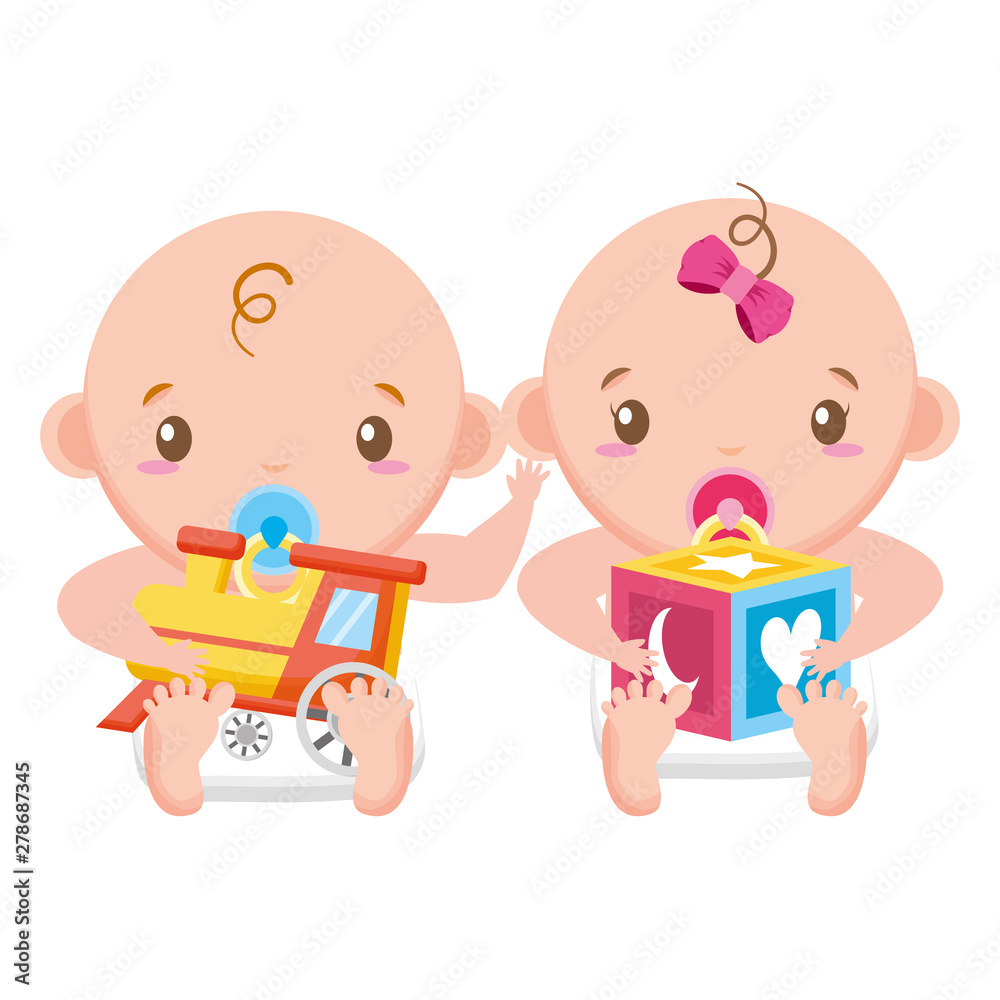 babies boy and girl baby shower