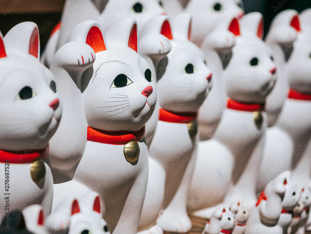 Lucky cat Maneki neko Japan culture in Gotokuji temple Tokyo Lucky cat Maneki neko Japan culture in Gotokuji temple Tokyo