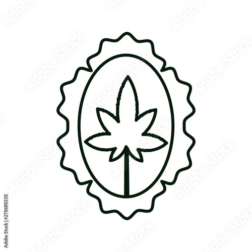 cicular lace with cannabis leaf plant