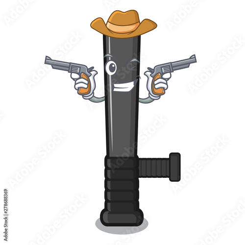 Cowboy police baton isolated with the character