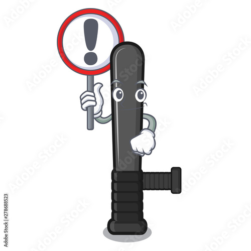 With sign police baton isolated with the character