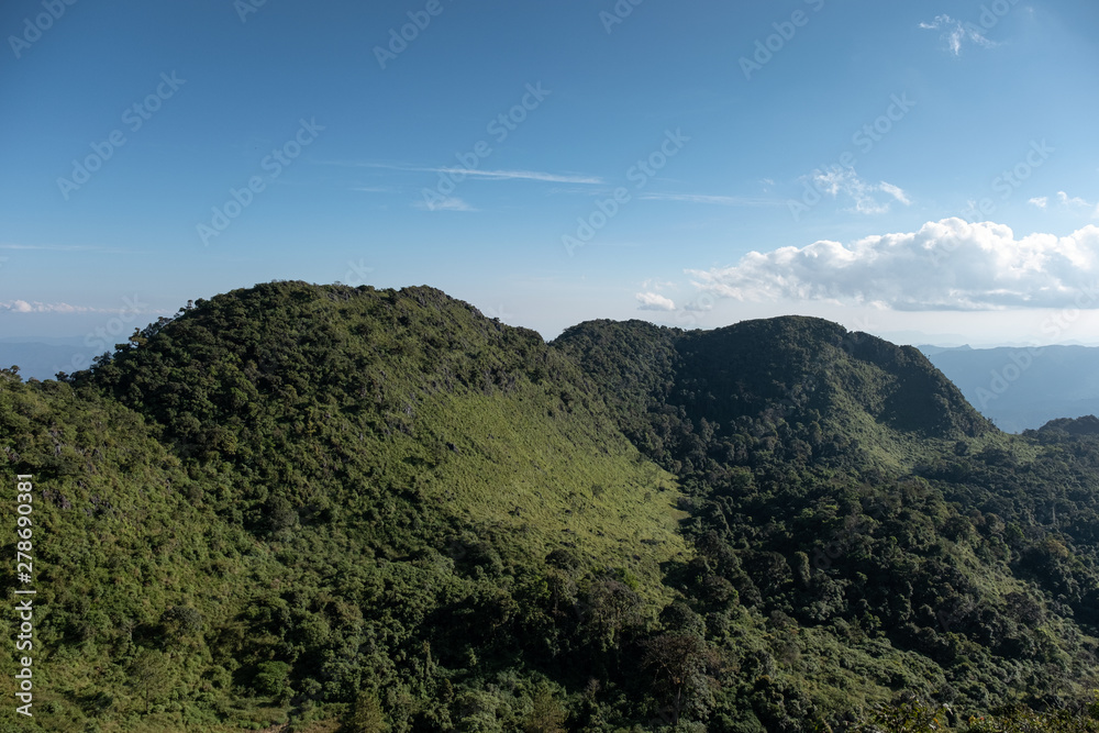 Landscape of mountain range in wildlife sanctuary
