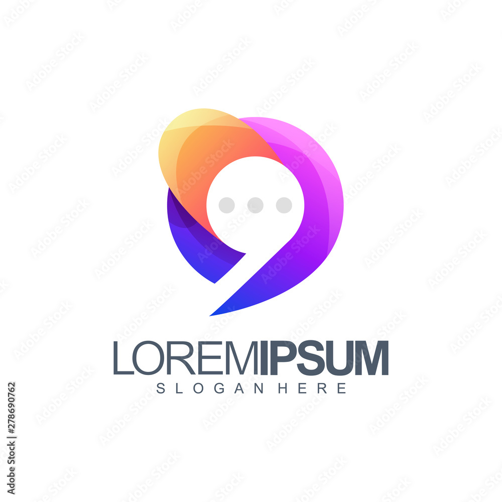 chat logo design vector illustration