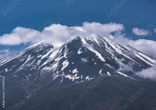 A landscape view of Mount Fuji