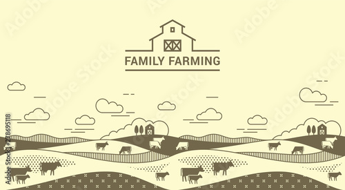 Vector template, banner or first screen for a landing page with place for text