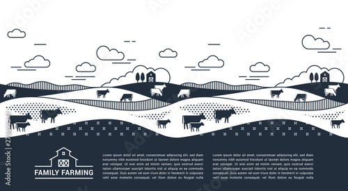Vector template, banner or first screen for a landing page with place for text