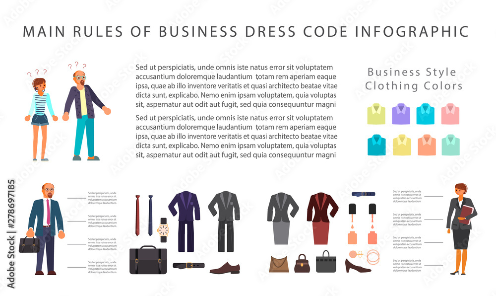 Business dress code infographics