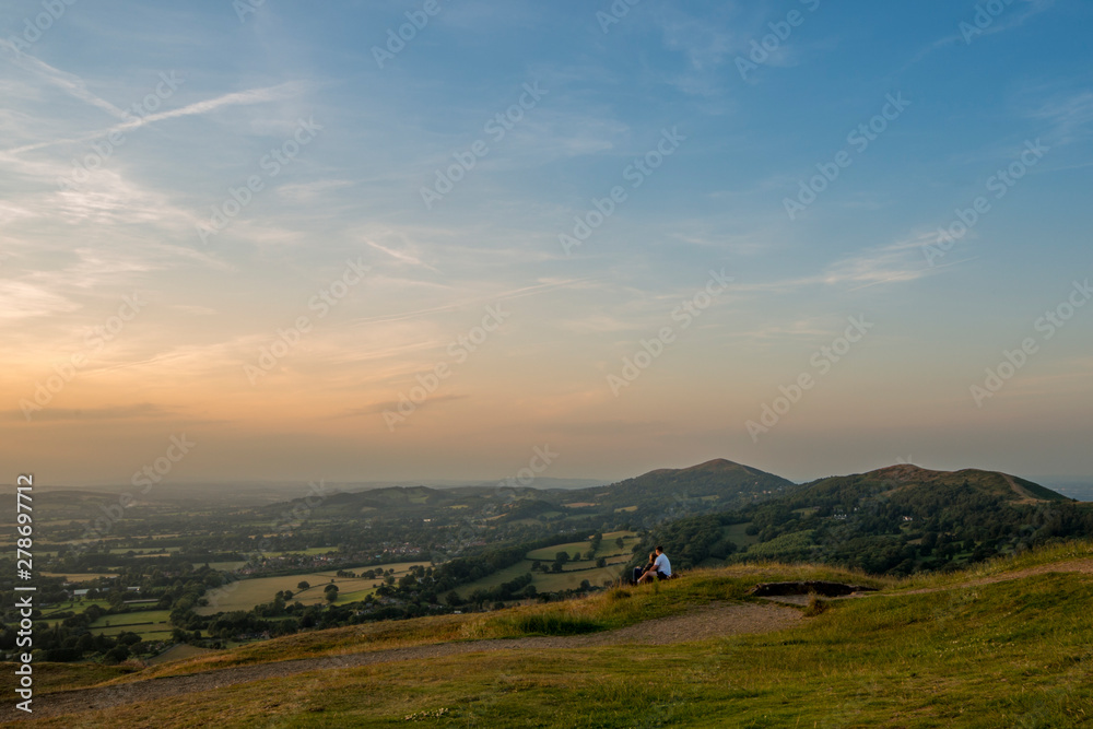 Fototapeta premium View of the Malvern Hills from British Camp Worcestershire England