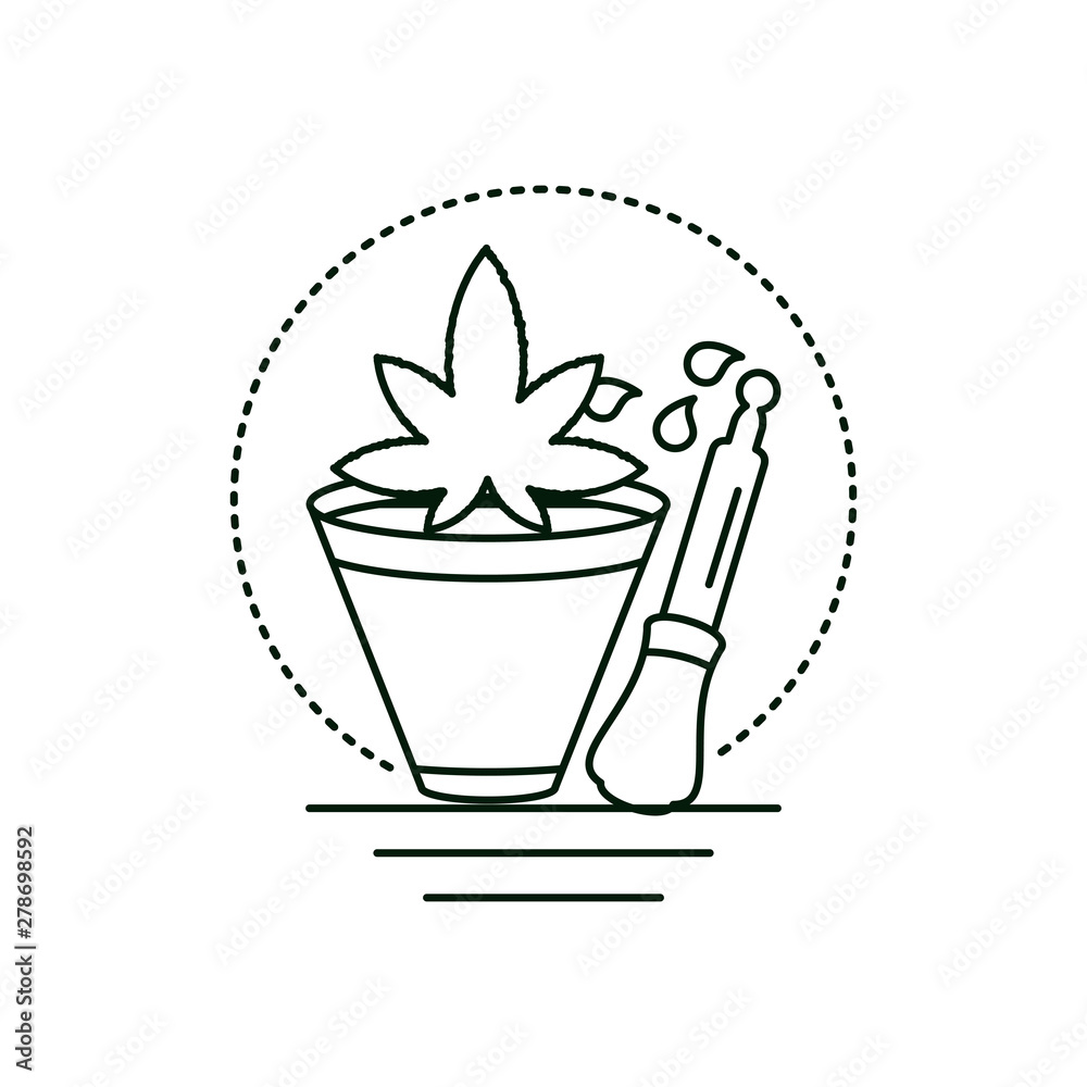 cannabis bottle product dropper with houseplant cannabis bottle product dropper with houseplant