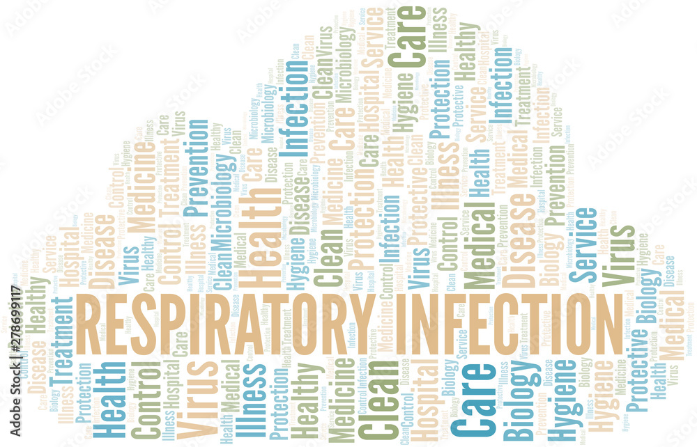 Obraz premium Respiratory Infection word cloud vector made with text only.