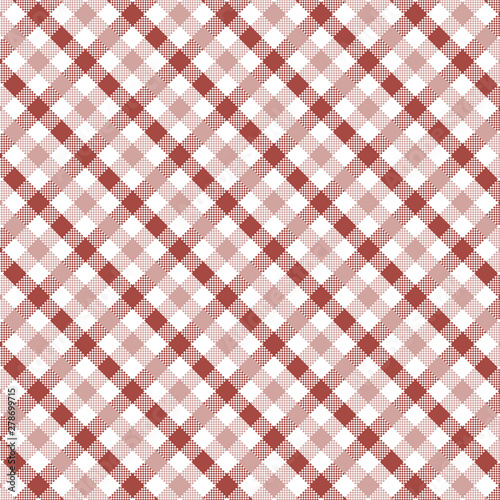 White and Red Gingham pattern. Texture from squares for - plaid, tablecloths, clothes, shirts, dresses, paper, bedding, blankets, quilts and other textile products. Vector illustration EPS 10