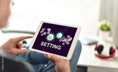Setting concept on a tablet