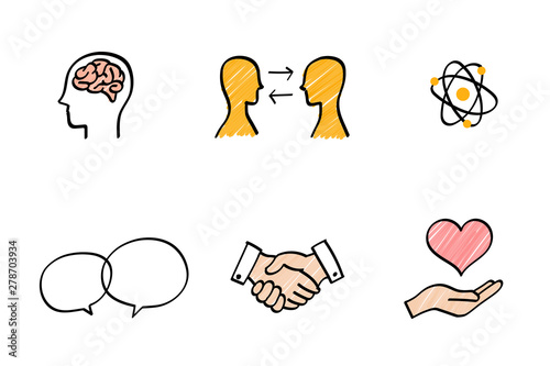 Icons such as people and hands