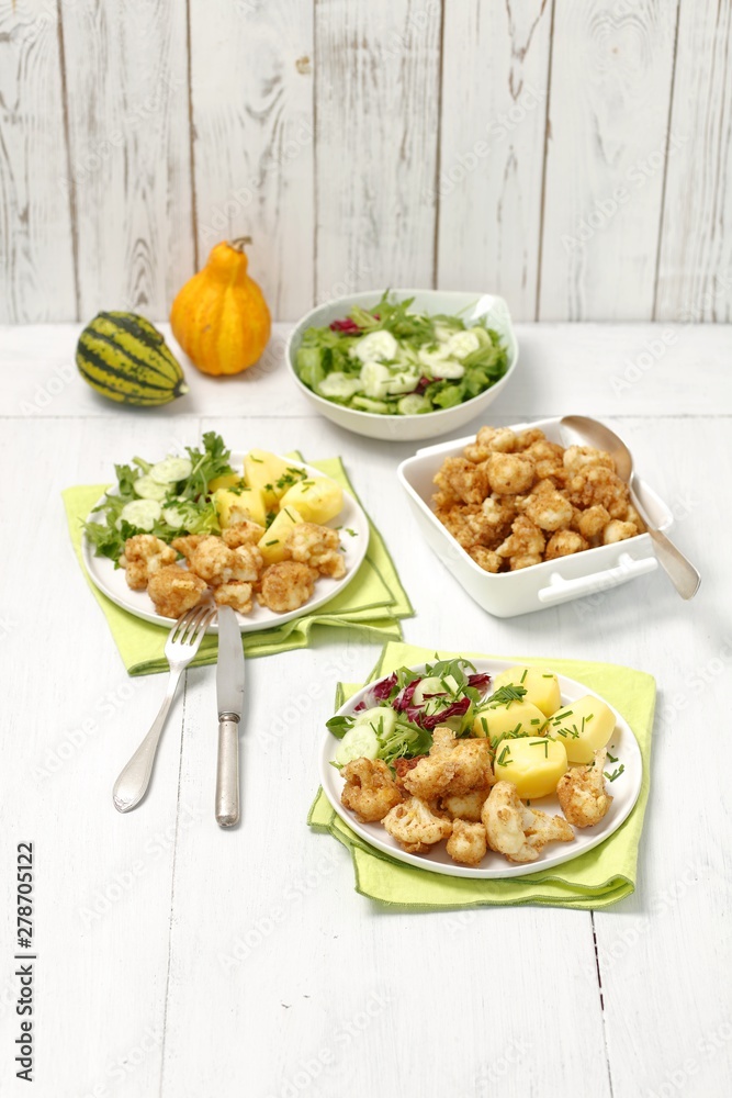 fried cauliflower and potatoes fried cauliflower and potatoes