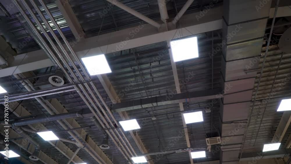 air duct ventilation pipes on ceiling of big industrial building air duct ventilation pipes on ceiling of big industrial building
