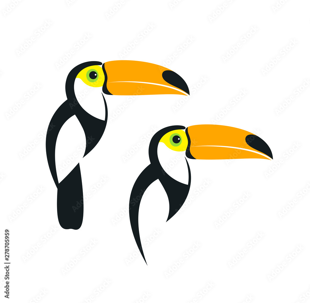 Naklejka premium Toucan logo. Isolated toucan on white background 