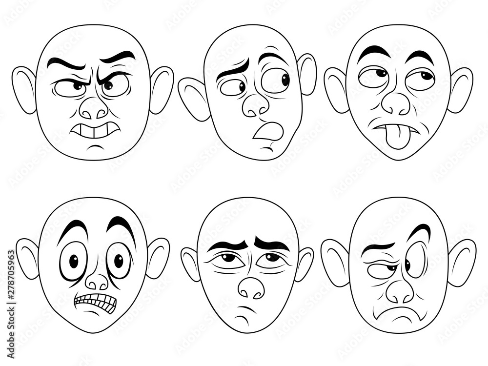 Amusing male characters set