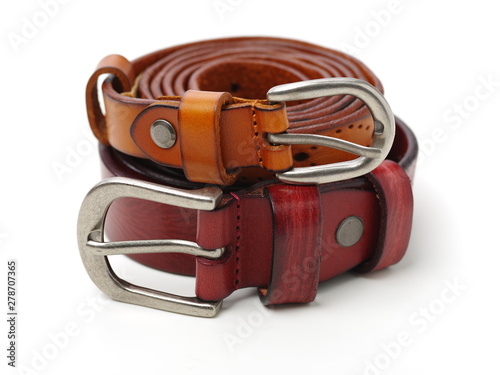 Leather Belt on white background