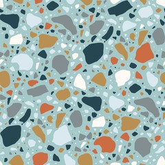 Keuken achterwand Kleurrijk patronen Terrazzo patroon kleurrijke steensplinters op blauw  © Good Studio
