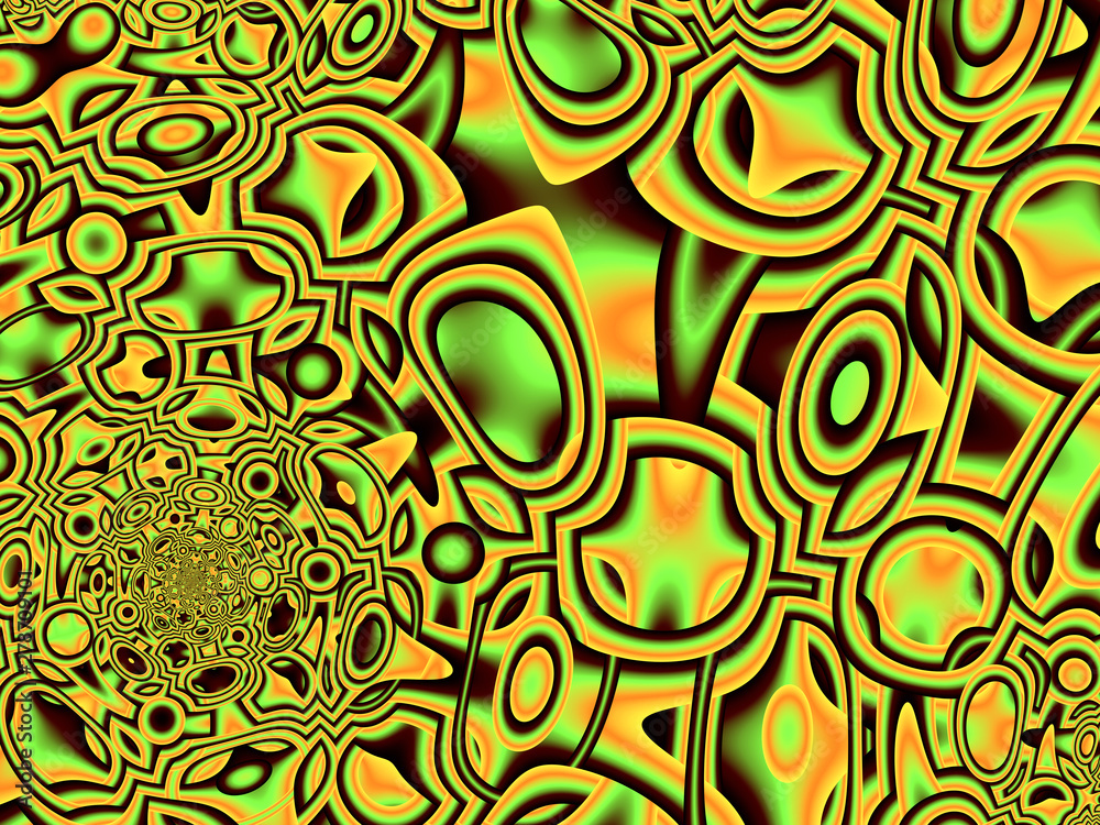 Fototapeta premium Beautiful optical illusion for art projects, cards, business, posters. 3D illustration, computer-generated fractal