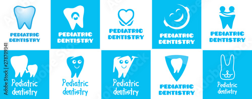 Vector logo for pediatric dentistry, dentistry for children