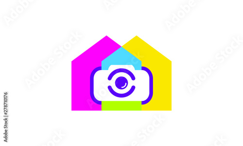 photography logo with house shape