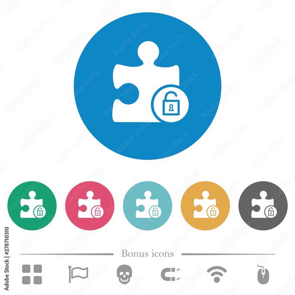 Unlock plugin flat round icons Unlock plugin flat round icons