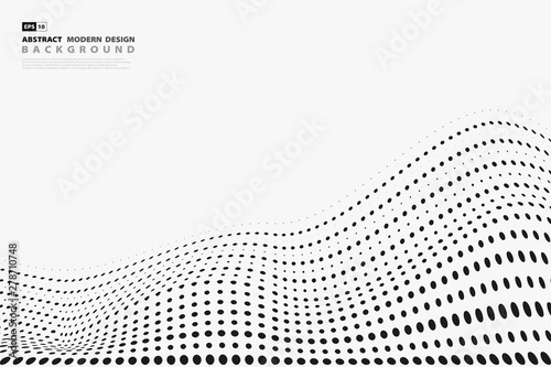 Abstract black halftone dots pattern design cover on white background. illustration vector eps10