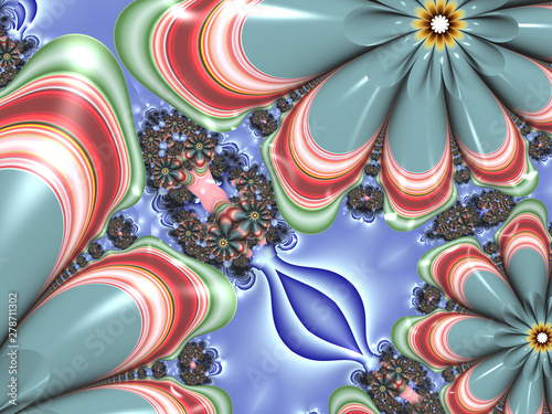 Beautiful abstract flower for art projects  cards  business  posters. 3D illustration  computer-generated fractal