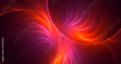 3D rendering abstract red fractal light background