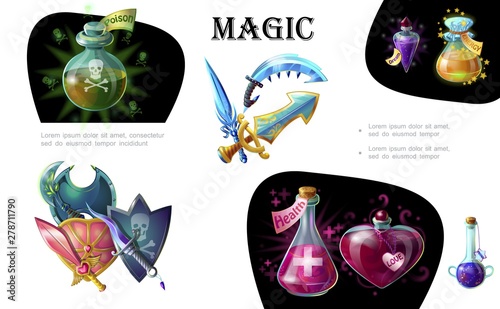 Cartoon Game Elements Colorful Concept