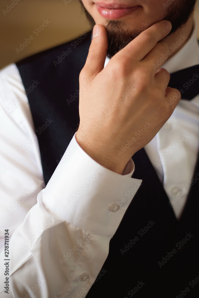 Man's style. dressing suit, shirt and cuffs Man's style. dressing suit, shirt and cuffs