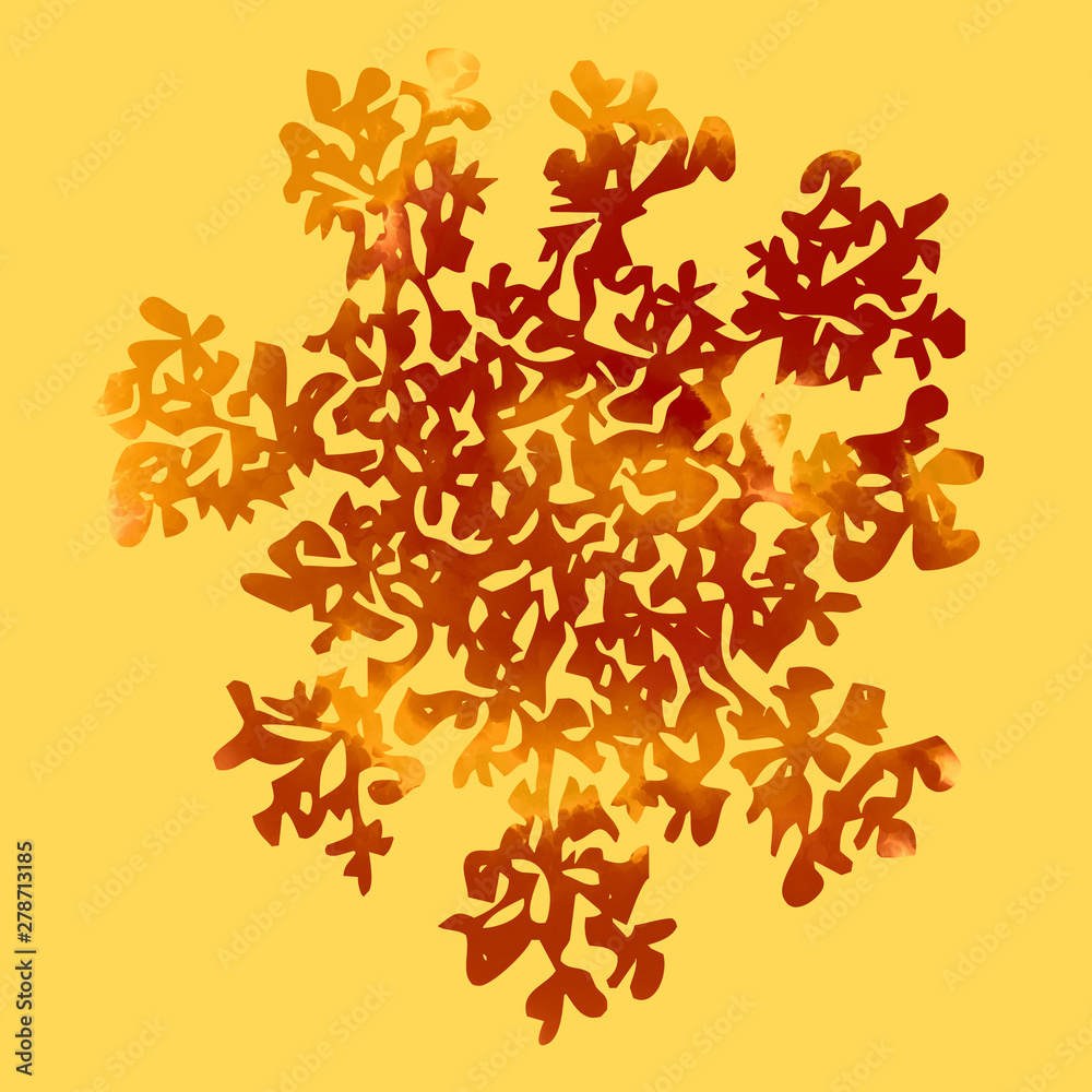 Fototapeta premium Decorative elements, pattern watercolor art,