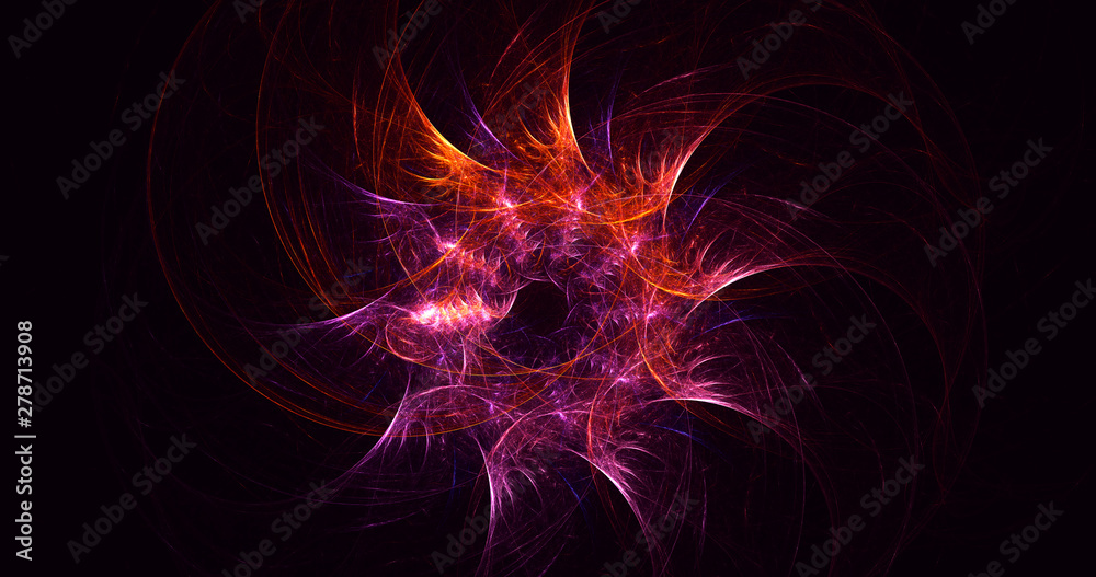 Fototapeta premium 3D rendering abstract red fractal light background