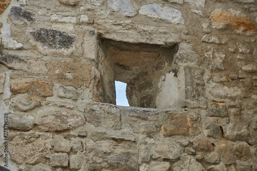 Loophole in the medieval city wall in Rust / Austria