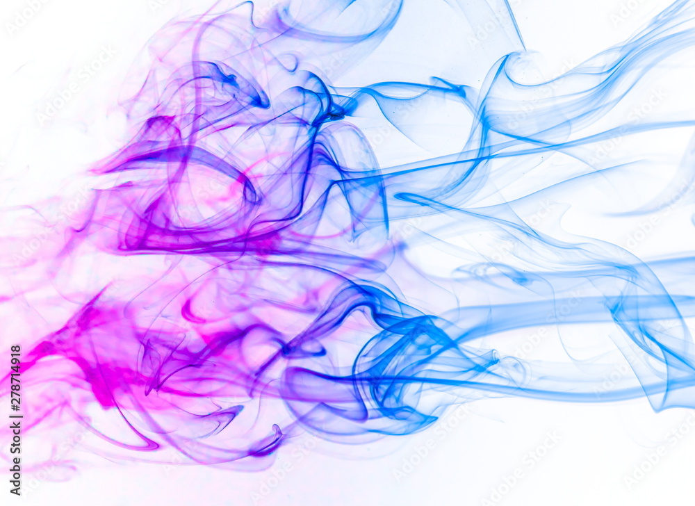 Obraz premium Colored smoke on white background