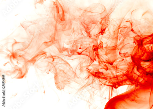 Red smoke on white background