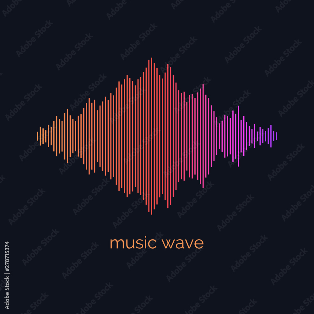 Sound wave equalizer. Vector illustration on dark background